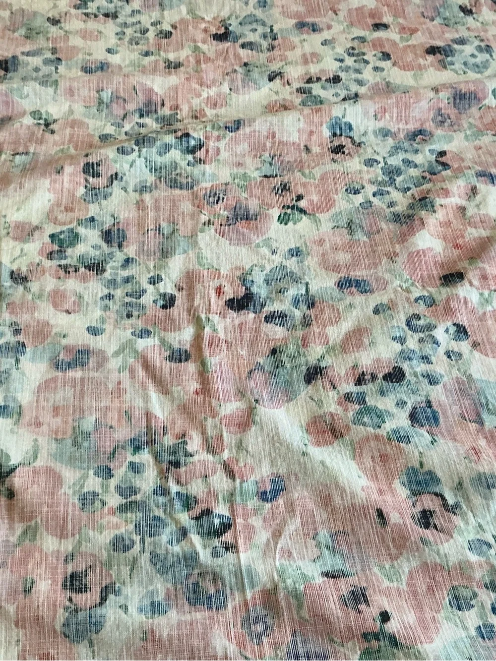 Kate Spade New York Large Floral Fabric Tablecloth 100% Cotton Rectangle 60x80